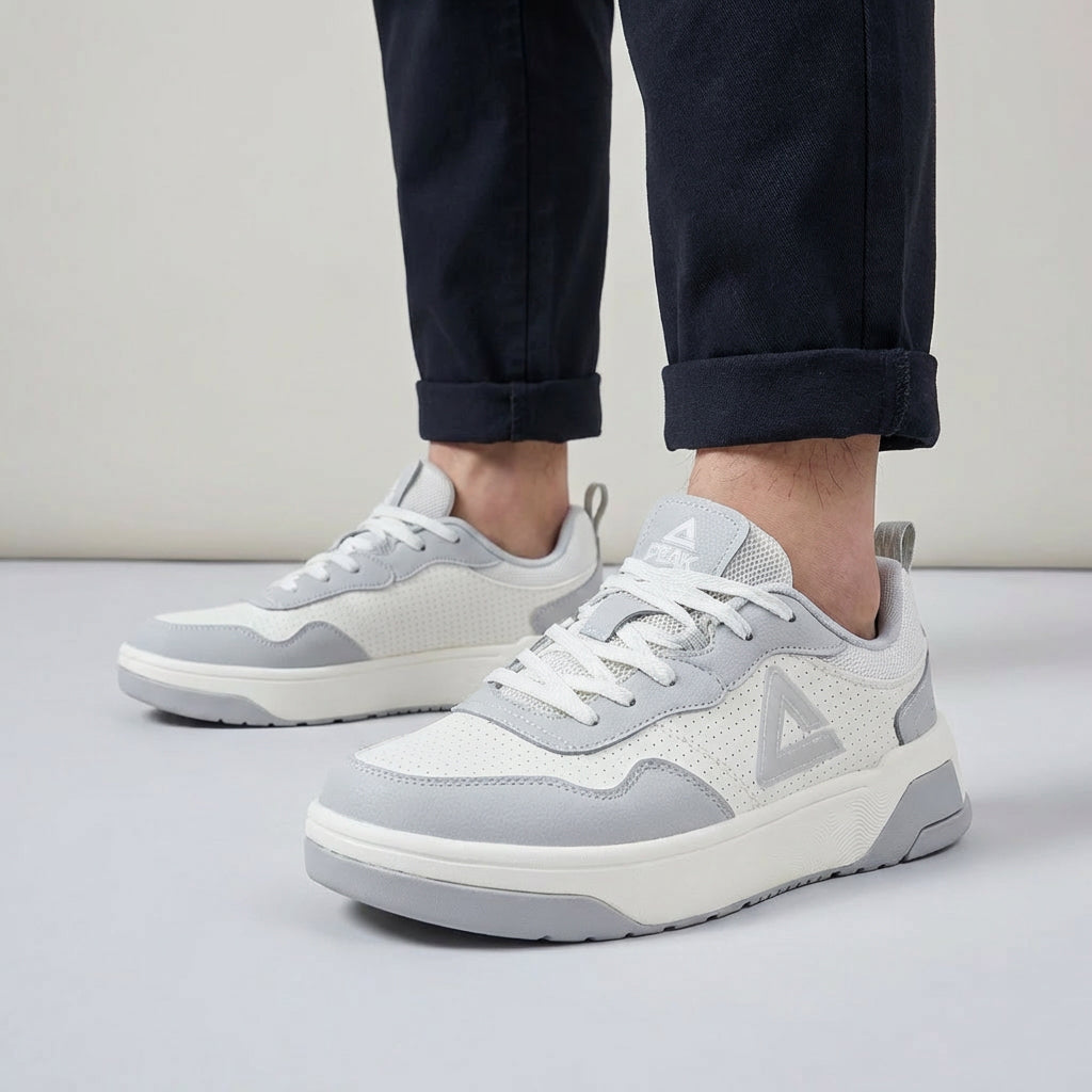 PEAK SPORTS SHOES-WHITE/GREY